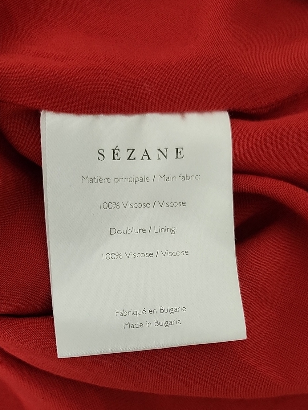 Sézane Joe dress in red floral print long sleeves button-front design Size 38/6 - Picture 16 of 16